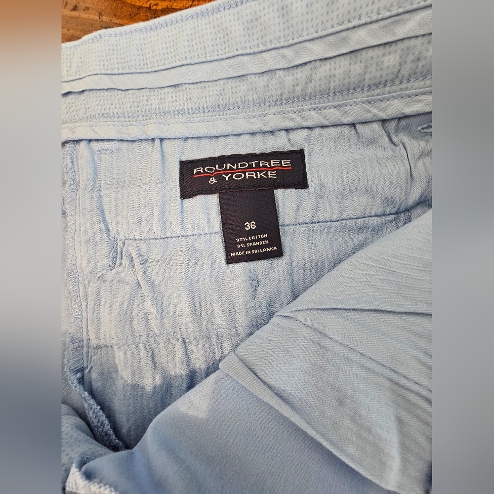 Icy Blue Flat Front Mens Travel Carry-On Shorts Sz 36, 38, 40, 42 W/ 9" Inseam - Picture 6 of 10